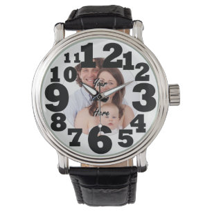 Personalisiertes Foto mit großen Nummern Armbanduhr