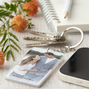 Personalisiertes Foto mit Ihrem Text Schlüsselanhänger