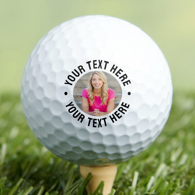 Personalisiertes Foto mit individuellem Text Golfball (Create your Own Photo Golf Balls)