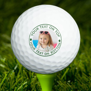 Personalisiertes Foto mit individuellem Text und F Golfball