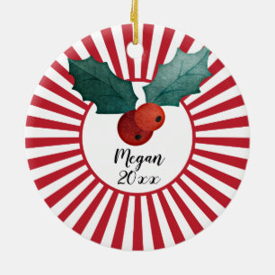 Personalisiertes Foto mit Namen Weihnachten Keramik Ornament