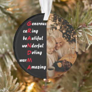 Personalisiertes Foto mit Oma Zitat Ornament
