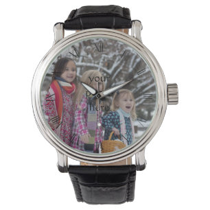 Personalisiertes Foto mit römischen Zahlen Armbanduhr