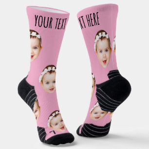 Personalisiertes Foto mit Text für Männer und Frau Socken