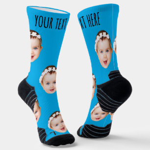 Personalisiertes Foto mit Text für Männer und Frau Socken