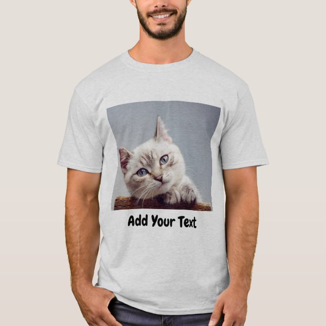 Personalisiertes Foto mit Text T-Shirt (Vorderseite)