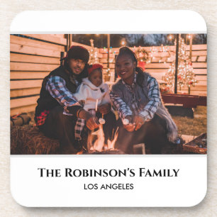 Personalisiertes Foto mit Texten im Weißrahmen Getränkeuntersetzer