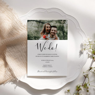 Personalisiertes Foto Moderne Hochzeit tun wir Einladung