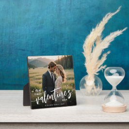 Personalisiertes Foto Modernes Erstes Valentinstag Fotoplatte