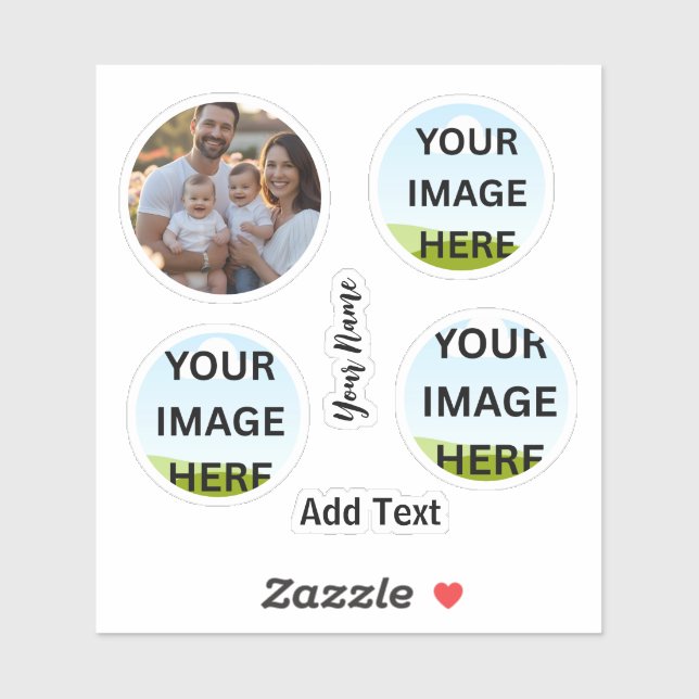 Personalisiertes Foto & Name Aufkleber (Blatt)