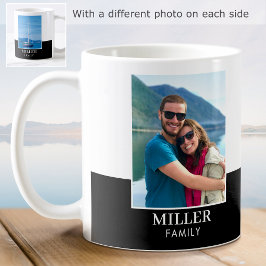 Personalisiertes Foto Name Black Modern Kaffeetasse