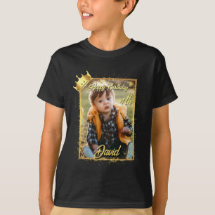 Personalisiertes Foto Name Boy Geburtstag T-Shirt