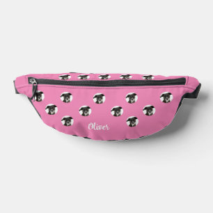 Personalisiertes Foto Name Hund Foto Rosa Bauchtasche