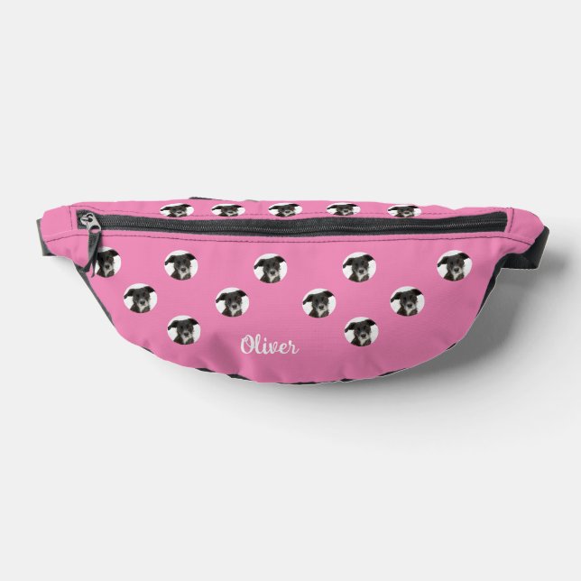 Personalisiertes Foto Name Hund Foto Rosa Bauchtasche (Ablage )