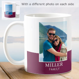 Personalisiertes Foto Name Plum Modern Kaffeetasse