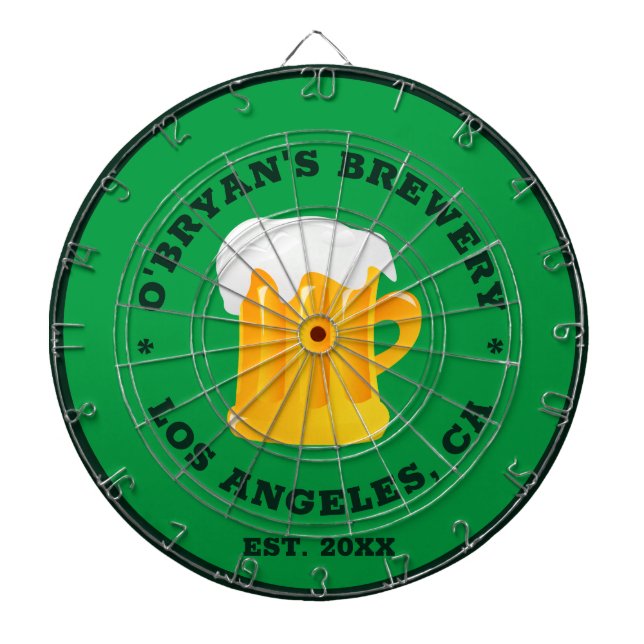 Personalisiertes Foto Name Textbrauerei Bar Dartscheibe (vorne)