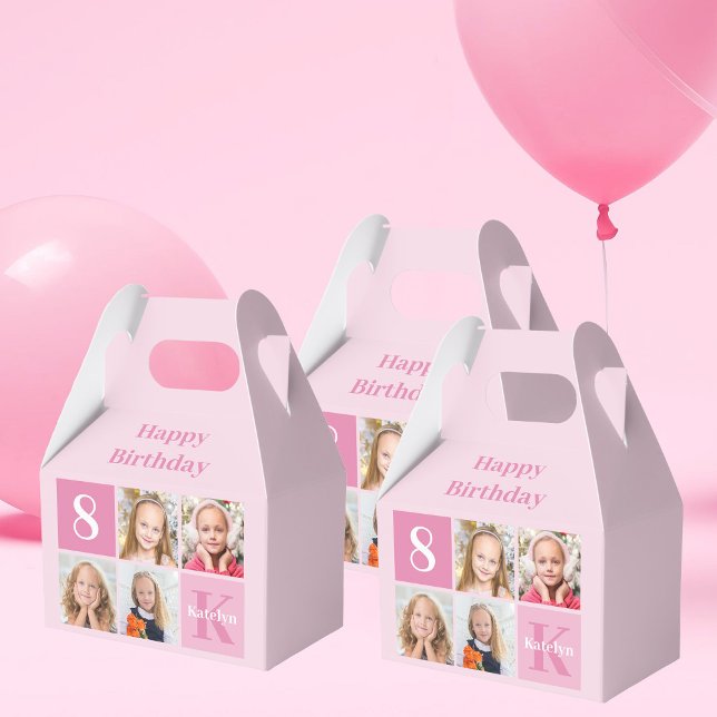 Personalisiertes Foto Niedlich Pink Girls Geburtst Geschenkschachtel (Von Creator hochgeladen)