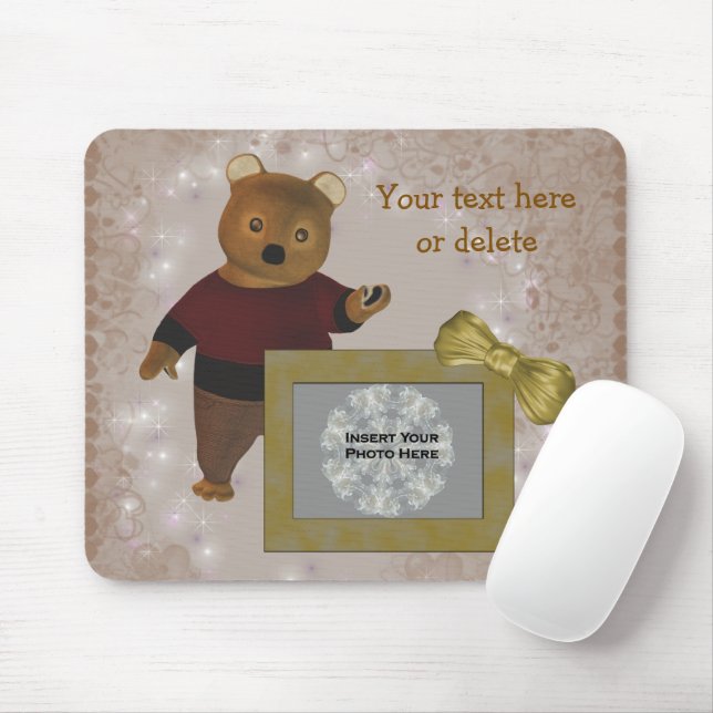 Personalisiertes Foto niedlicher Bär Mousepad (Mit Mouse)