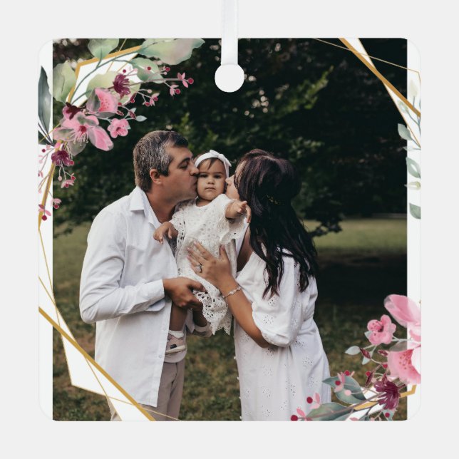 Personalisiertes Foto Ornament Aus Metall (Vorderseite)