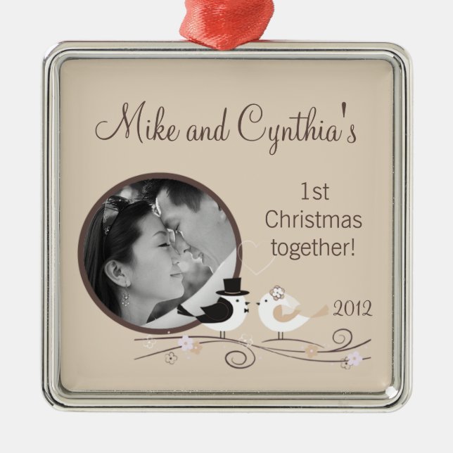 Personalisiertes Foto Ornament Hochzeit Birds Brid (Vorne)