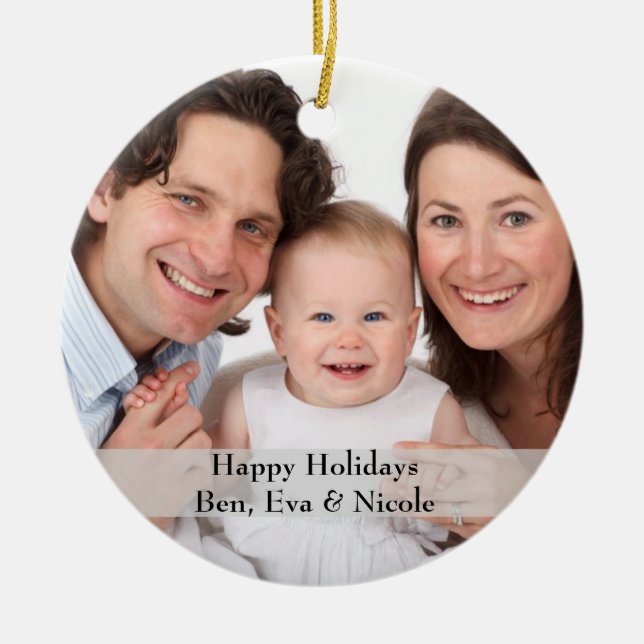 Personalisiertes Foto Ornament mit Text (Vorne)