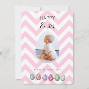 Personalisiertes Foto Ostereier Pink Pastel Feiertagskarte