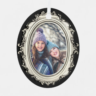Personalisiertes Foto-Oval Ornament Aus Metall