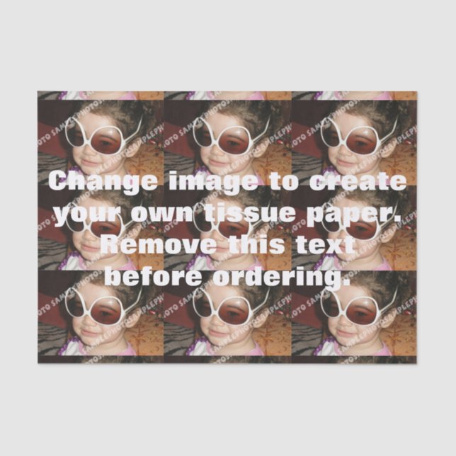 Personalisiertes Foto-Papiertaschentuch. Mach dein Seidenpapier (Vorderseite)