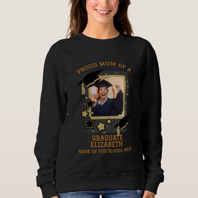 Personalisiertes Foto "Proud Mum a Graduate" Sweatshirt (Vorderseite)