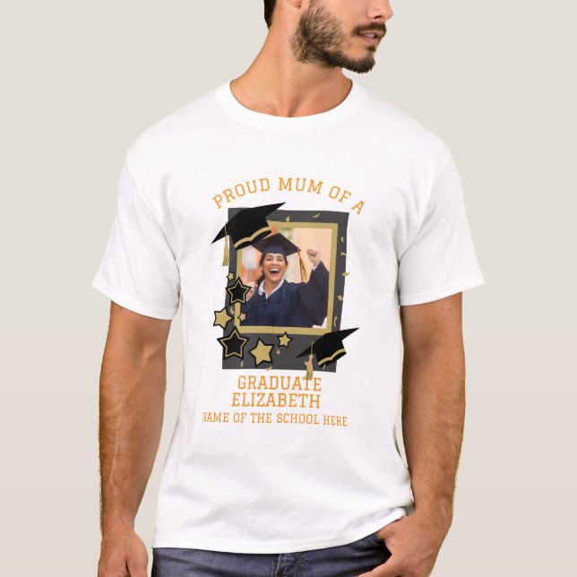 Personalisiertes Foto "Proud Mum a Graduate" T-Shirt (Vorderseite)