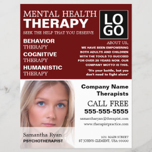 Personalisiertes Foto, Psychotherapeut, Therapie Flyer