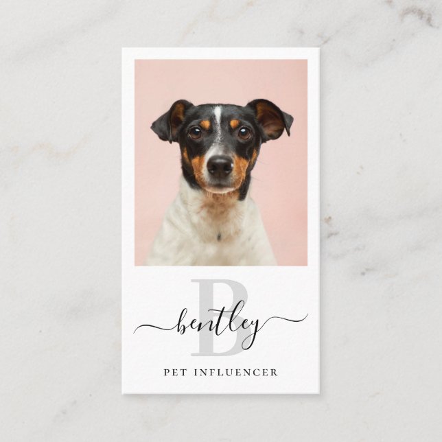 Personalisiertes Foto QR Code Social Media Monogra Visitenkarte (Vorderseite)