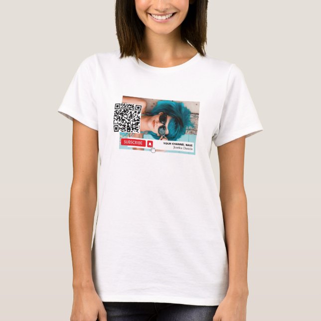 Personalisiertes Foto & QR Code, Youtube - Vlogger T-Shirt (Vorderseite)