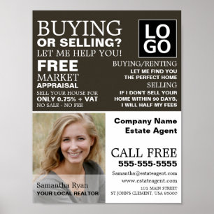 Personalisiertes Foto, Realtor, Anwesen Agent Poster