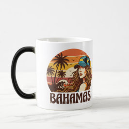 Personalisiertes Foto Retro Bahamas Tropischer Str Verwandlungstasse