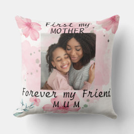 Personalisiertes Foto rosa Blume Sake Mama's Day Kissen