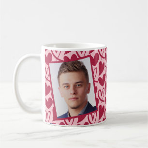 Personalisiertes Foto Rosa Herz Kaffeetasse