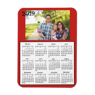 Personalisiertes Foto-roter Minimagnet-Kalender Magnet