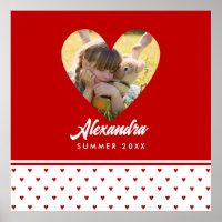 Personalisiertes Foto Rotes Herz Rahmen Modern Geb