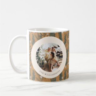 Personalisiertes Foto Rustikale Waldkiefer Weihnac Kaffeetasse