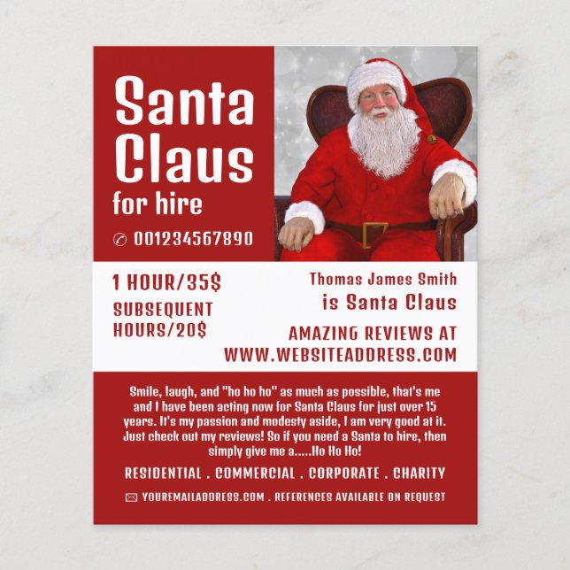 Personalisiertes Foto, Santa Claus Entertainer Flyer (Vorne)