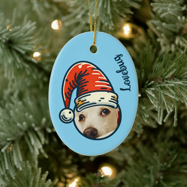 Personalisiertes Foto Santa Pete Custom Keramik Ornament (Baum)