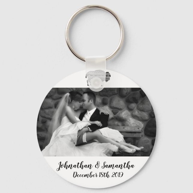 Personalisiertes Foto Schlüsselkette Boho Buffalo  Schlüsselanhänger (Vorderseite)