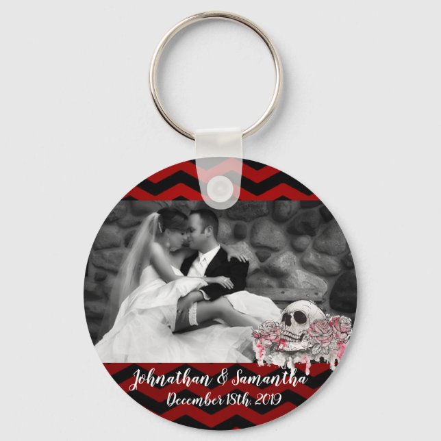 Personalisiertes Foto Schlüsselketten Rose Kürbis Schlüsselanhänger (Vorderseite)