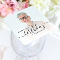 Personalisiertes Foto Schwarze Schrift 50. Geburts