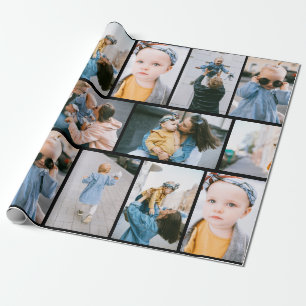 Personalisiertes Foto Schwarzes Schleifpapier Geschenkpapier