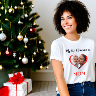 Personalisiertes Foto Script Erste Weihnachtsfeier T-Shirt
