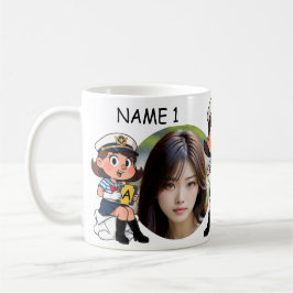 Personalisiertes FOTO Segler Cartoon-Charakter - N Kaffeetasse