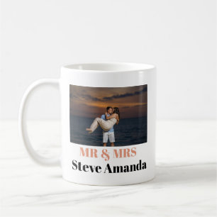 Personalisiertes Foto Simple Modern Stylish Mr & M Kaffeetasse