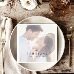Personalisiertes Foto Simple Wedding Napkins Serviette